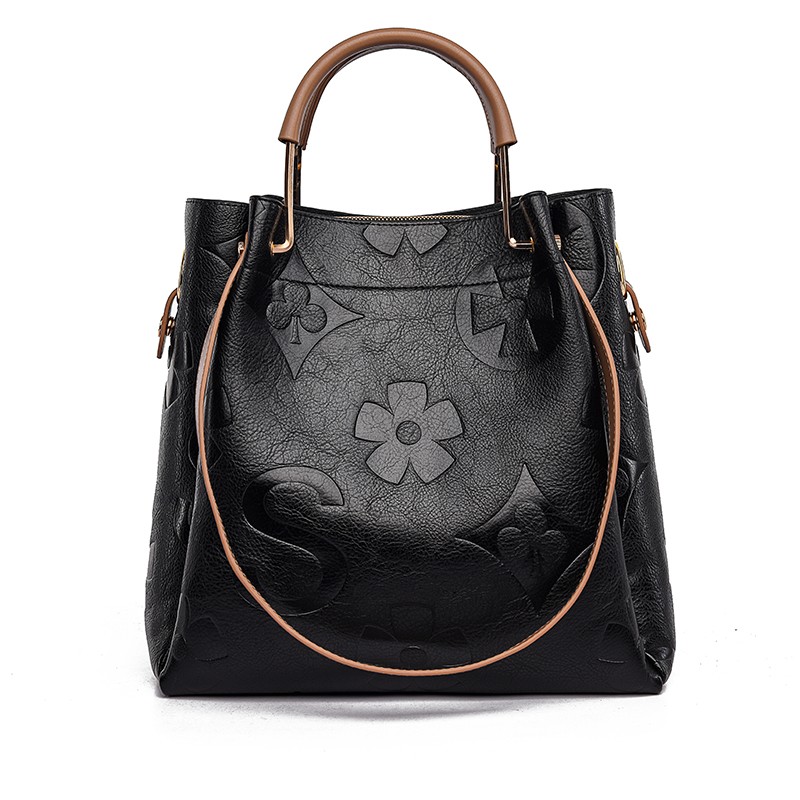Bucket Bag - Retro Embossed Color-Block Nested Bag