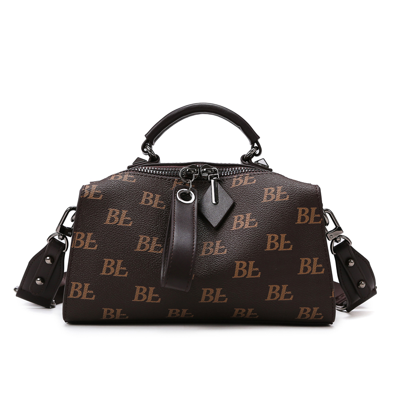 Crossbody bag-Vintage Print Boston Bag
